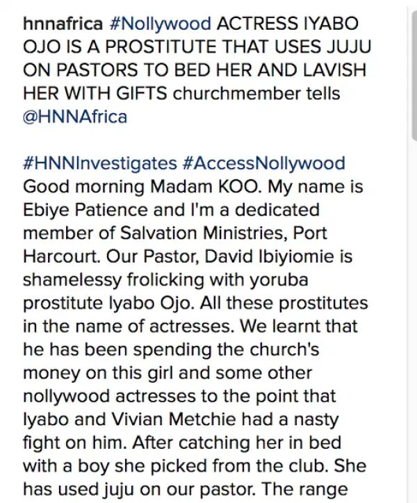 Nollywood Actress Accused Of Using Juju To Sleep With Nigerian Pastor